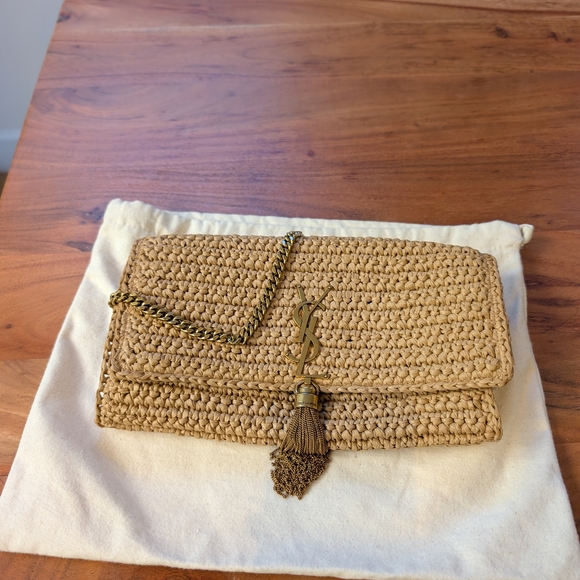 Yves Saint Laurent Tan Woven Clutch Bag - Picture 3 of 13